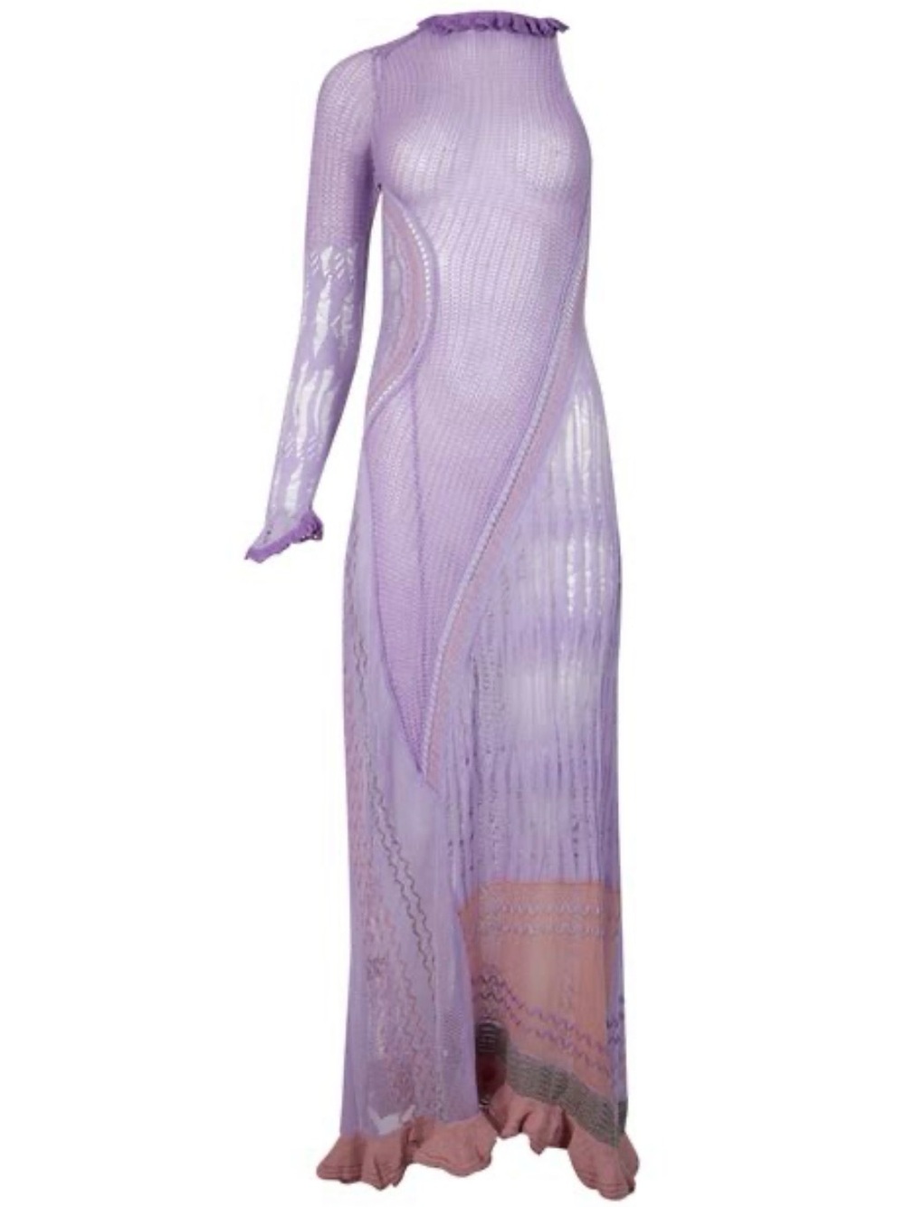 Roberta Einer Sheer Knit Bianca Maxi Dress
